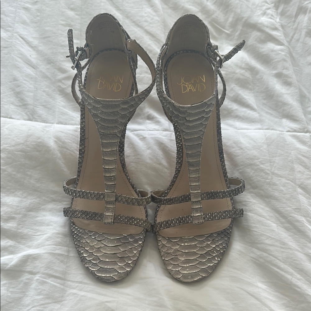 Joan & David Silver Strappy Sandals